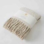 Oatmeal Herringbone Premium Throw Blanket