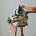Oatmeal Herringbone Premium Throw Blanket