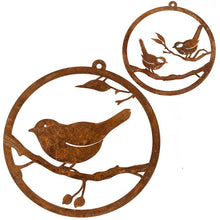 Load image into Gallery viewer, Tweety Birds Single Ring Rust Ornament
