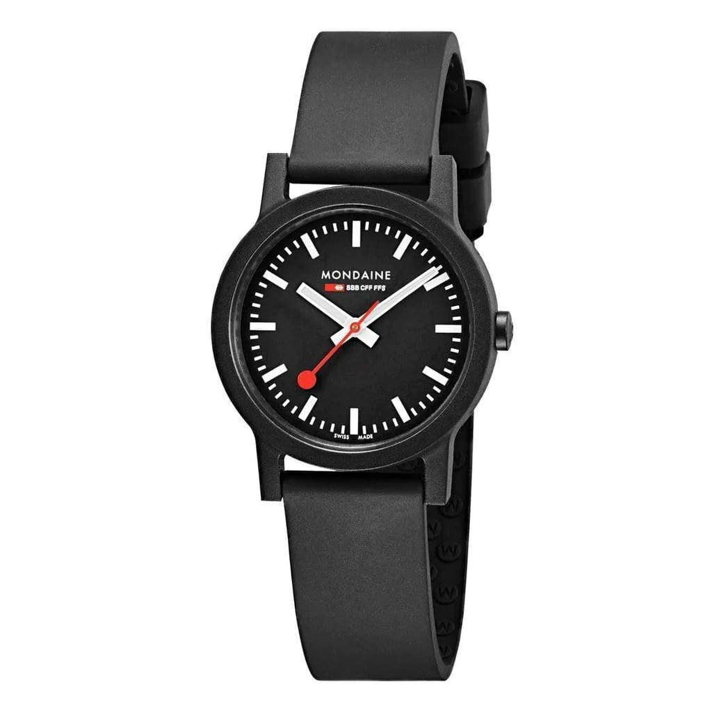 Essence Black Dial Rubber Strap Watch