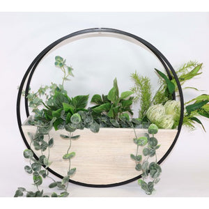 Full Circle White Wash Wall Planter Large
