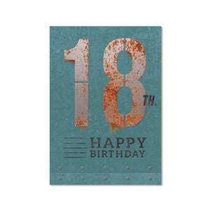 Card - 18th Happy Birthday (Bold As Brass)