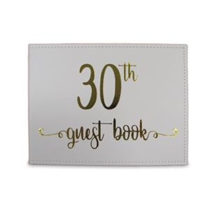 30th Gold Text Guest Book