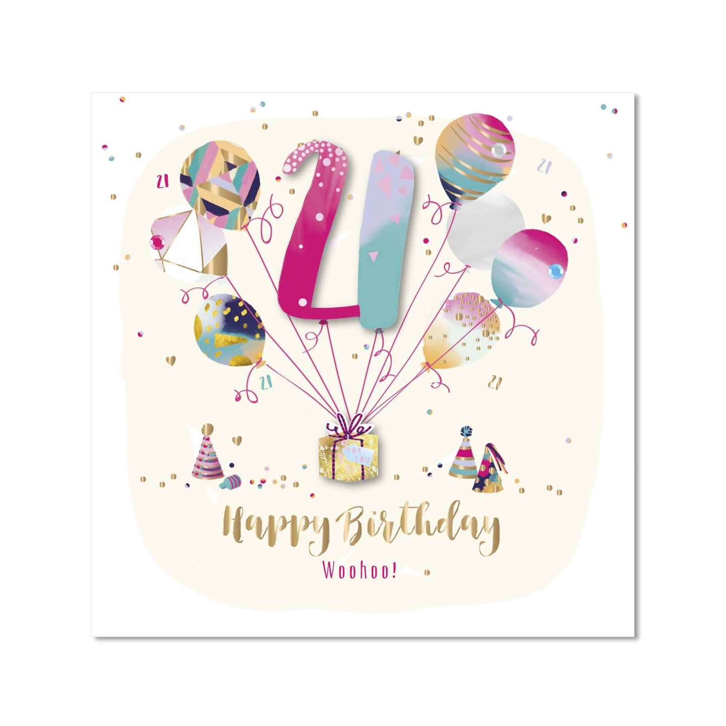 Card - 21 Happy Birthday Woohoo! (Strawberry Fizz)