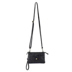 Weaved Crossbody Phone Bag - Black