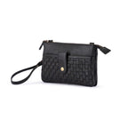 Weaved Crossbody Phone Bag - Black