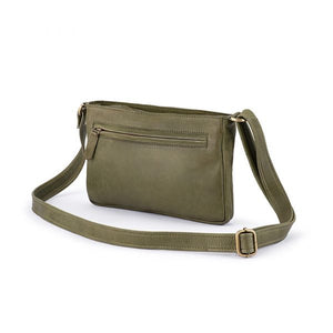 Leather Shoulder Bag - Olive