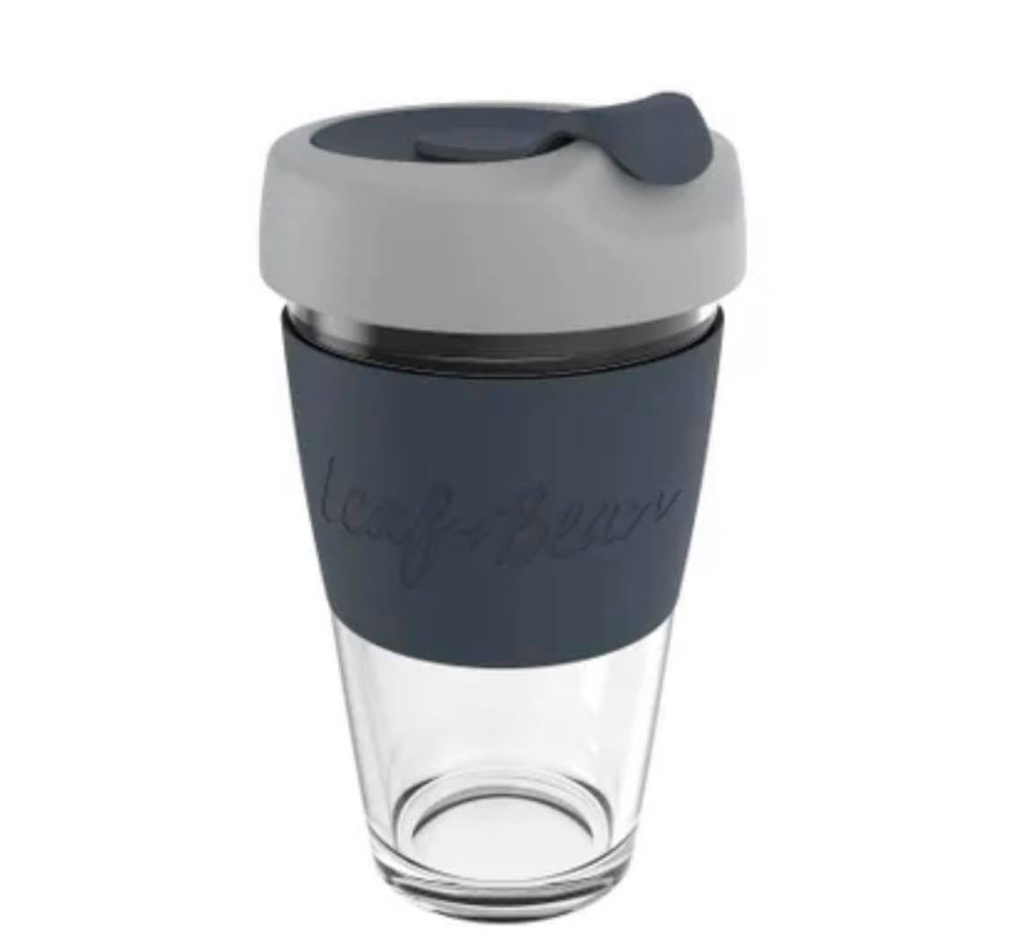 Sorrento Grey Glass Reusable Travel Mug
