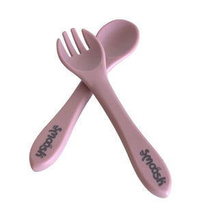 Smoosh Pink Fork and Spoon Set