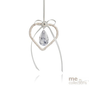 Heart with Drop Crystal Bead IVORY