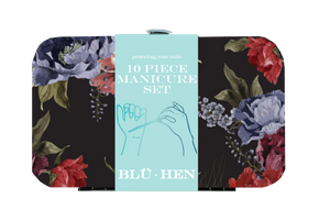 Manicure Set 10pc-Black Floral