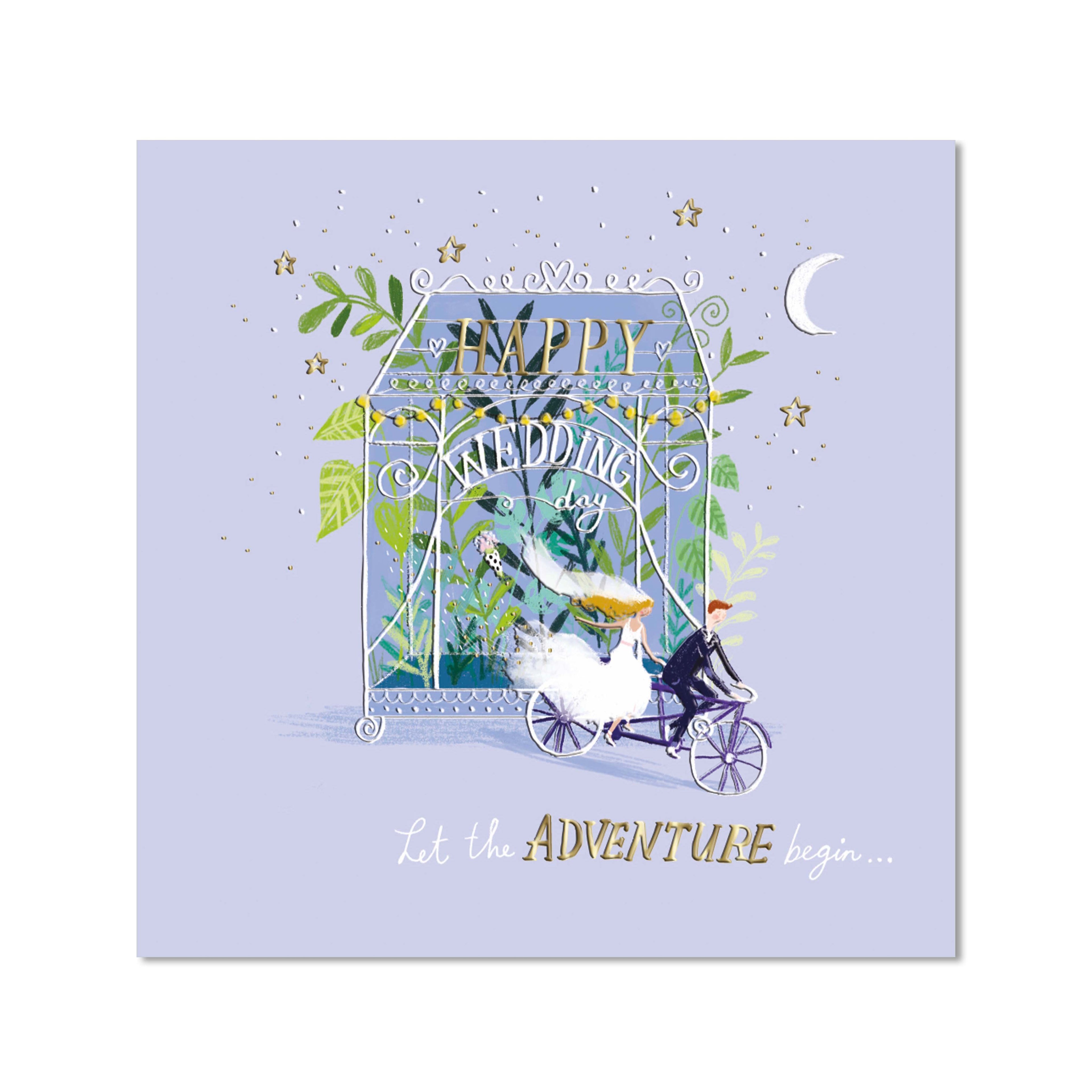 Card - Happy Wedding Day Let The Adventure Begin... (The Curious Inksmith)