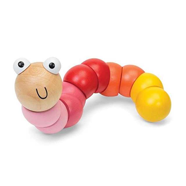 Jointed Wooden Wiggly Worm