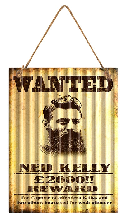 Wanted Ned Kelly Tin Sign