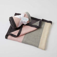 Load image into Gallery viewer, Pink Block Stripe Baby Blanket
