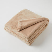 Load image into Gallery viewer, Muse Faux Fur Throw Caramel
