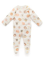 Printed Zip Growsuit Monkey Business Print (00)