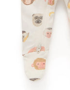 Printed Zip Growsuit Monkey Business Print (00)