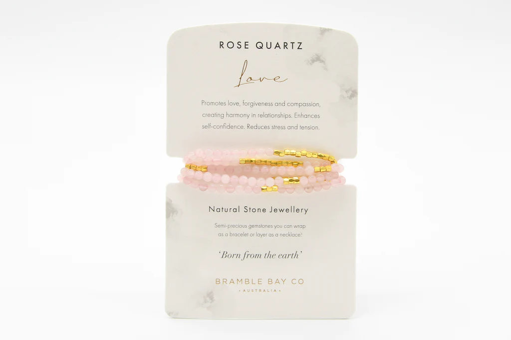 Bracelet - Wrap Rose Quartz Love