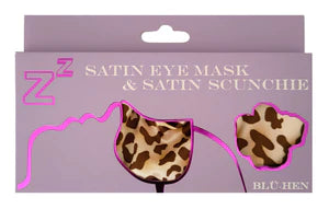 Leopard Print Satin Eyemask & Scrunchie