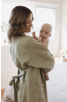 Load image into Gallery viewer, French Linen Soft Sage Robe
