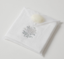 Load image into Gallery viewer, Chrysanthe Hand Towel &amp; Soap In Organza Bag
