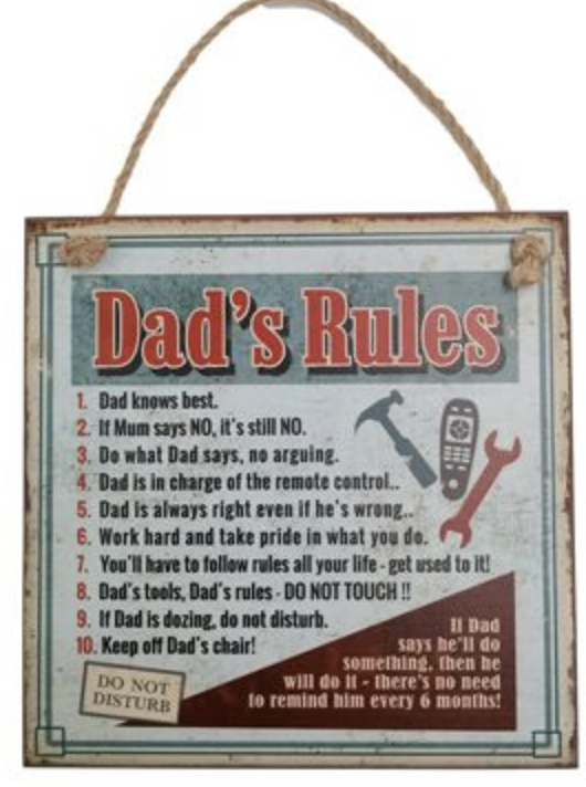 Home Vintage Sign - Dad's Rules
