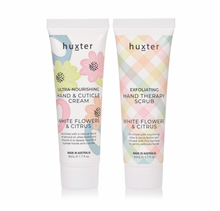 Load image into Gallery viewer, Hand Therapy Duo - Pastel Checks - White Flowers &amp; Citrus
