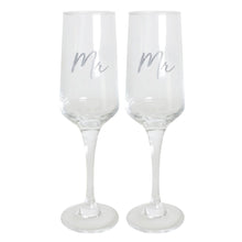 Load image into Gallery viewer, Mr &amp; Mr Wedding Champagne Flute S/2
