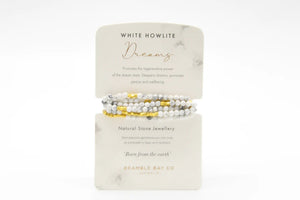 Bracelet - Wrap White Howlite Dreams