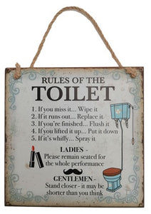Home Vintage - Toilet Rules Sign