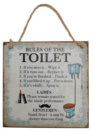 Home Vintage - Toilet Rules Sign