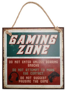Home Vintage Gaming Zone Sign