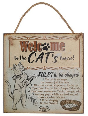 Home Vintage Cats House Sign