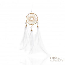 Load image into Gallery viewer, Wedding Charm - Delicate Dream Catcher With Pearl And Feathers Gold
