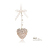 Wedding Charm - Heart Drop With Diamante/beads In Gold