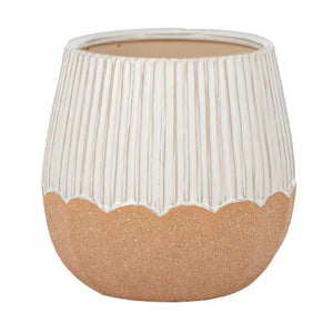Fluted Ceramic Pot 15.5x15