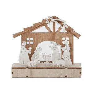 Nativity Scene LED Wood