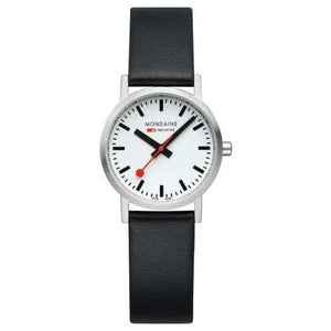 Classic White Dial Black Band Watch
