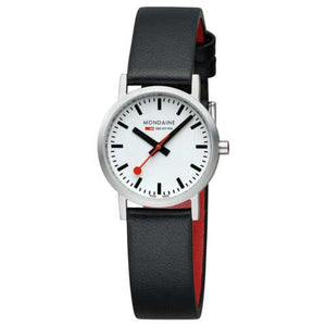 Classic White Dial Black Band Watch