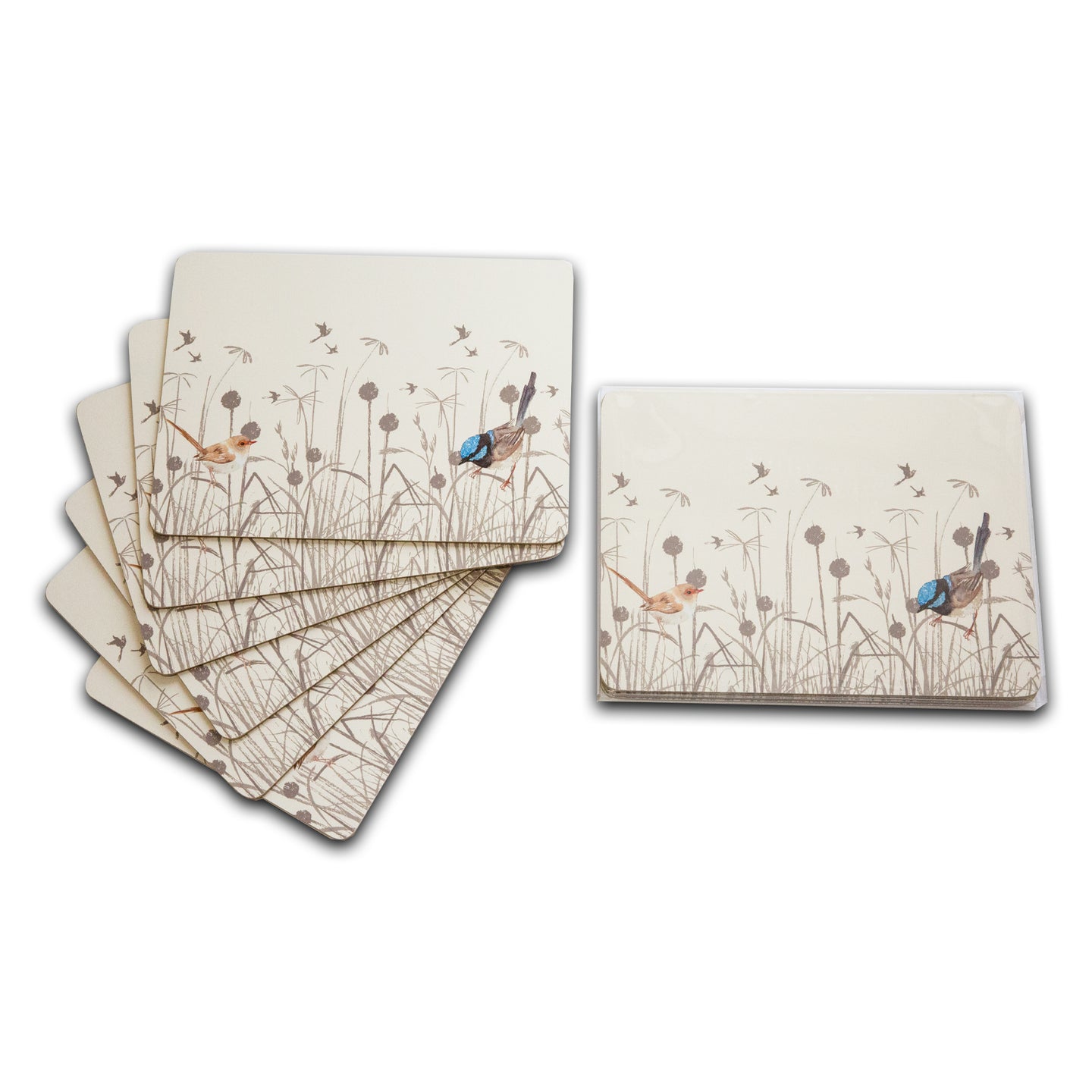 Blue Wren Grasslands Placemats Set/6