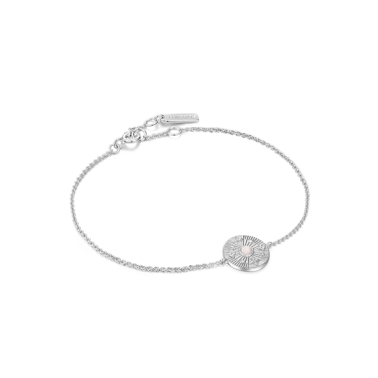 Silver Scattered Stars Kyoto Opal Disc Bracelet