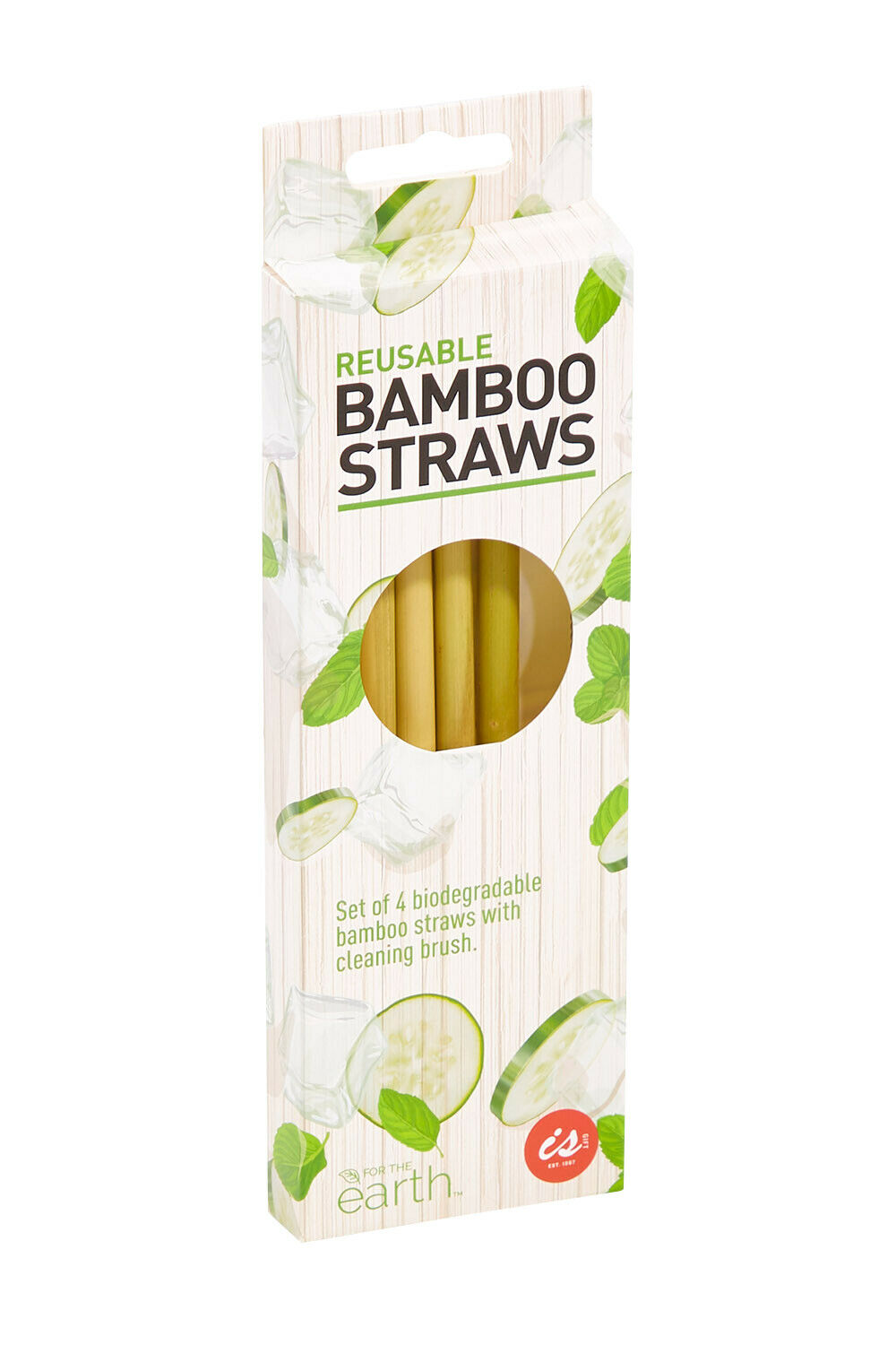 Bamboo Reusable Straws S/4