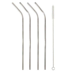 Metal Metallic Reusable Straws S/4